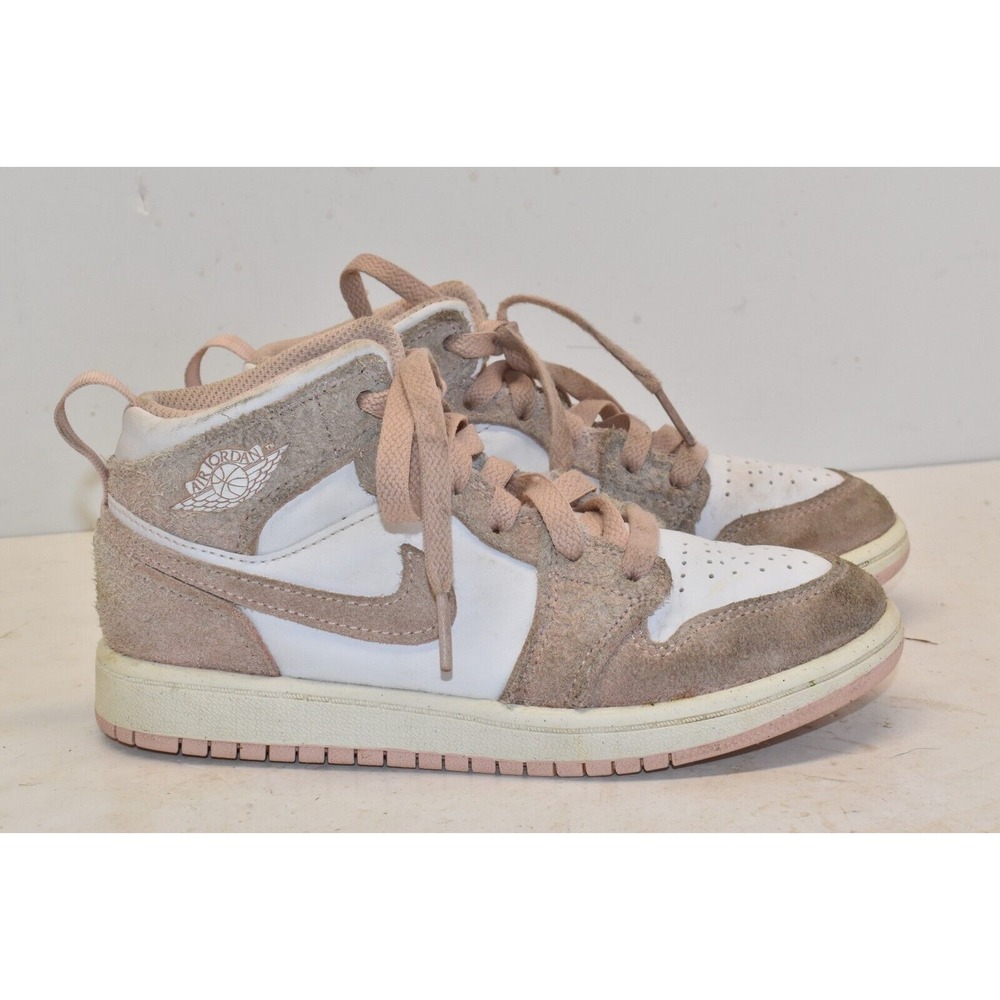 Air Jordan Kids Retro Mid Casual White/Legend Pink Shoes Size 1Y FN7493-161